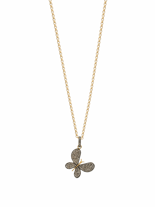 Super Woman Floating Butterfly Necklace