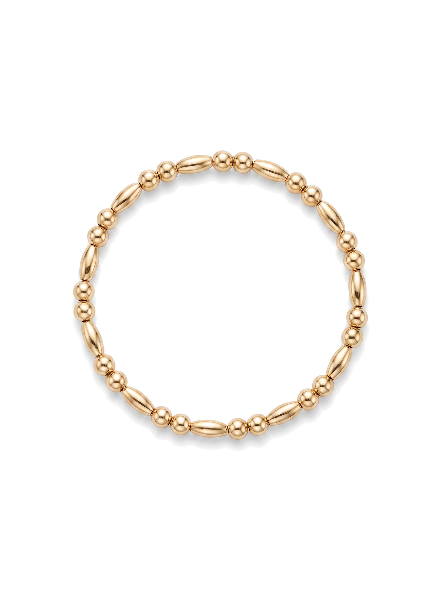 Second Nature Oval & Round Gold Bead Bracelet