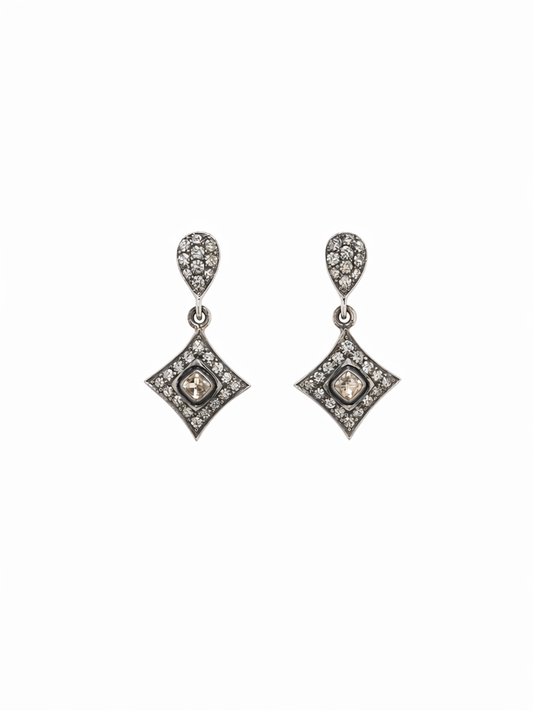 Modern Diamond Vintage Drop Earrings