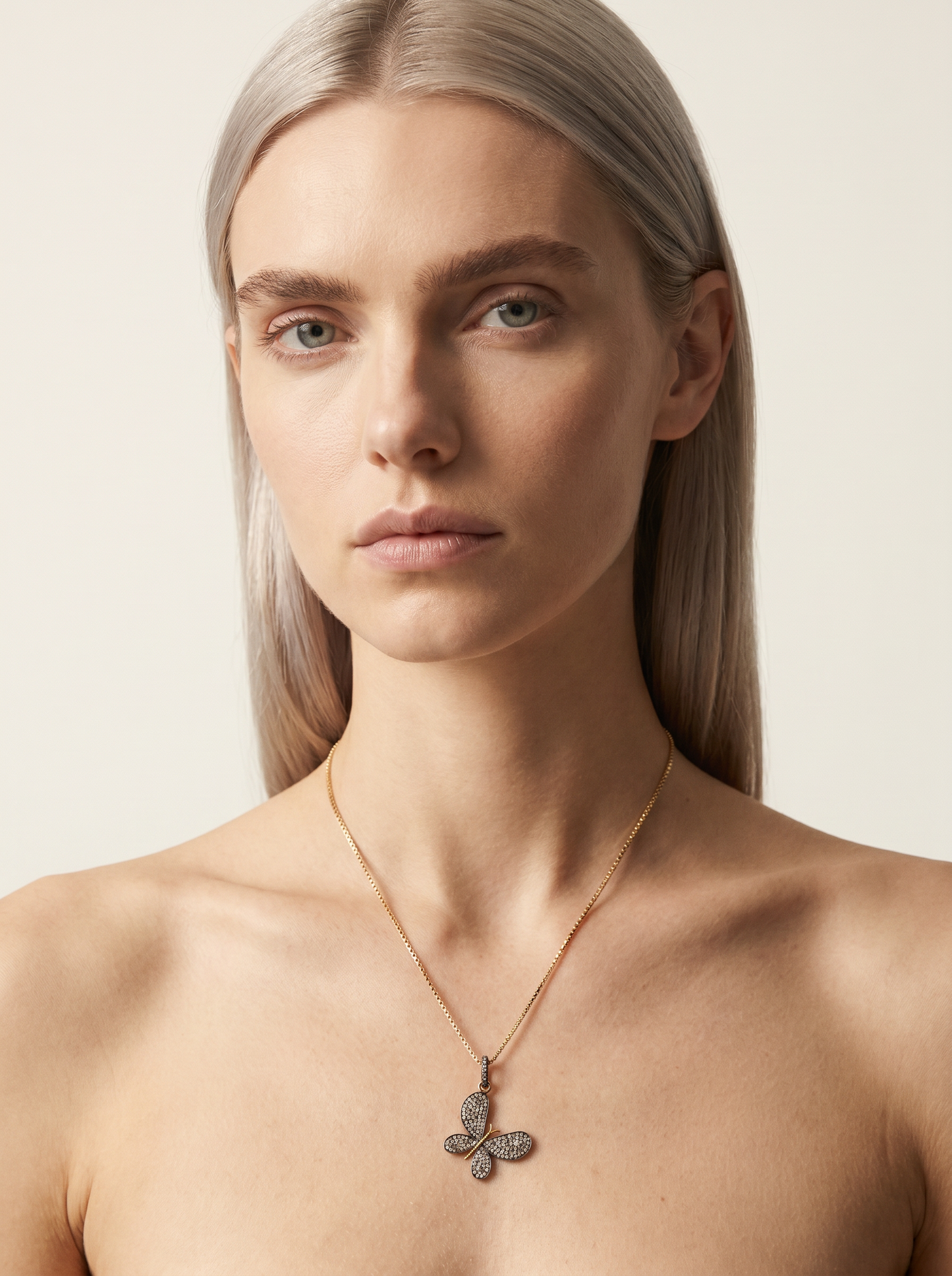 Super Woman Floating Butterfly Necklace