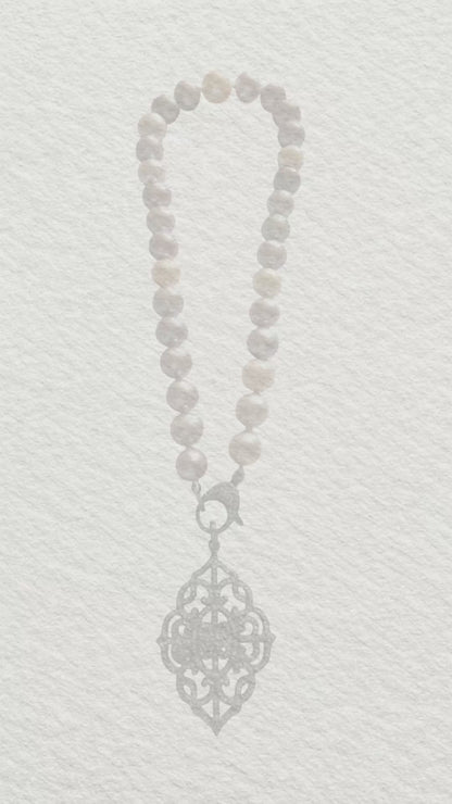 Luminous Blush Pearl and Diamond Necklace