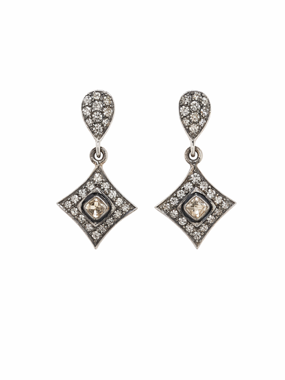 Modern Diamond Vintage Drop Earrings